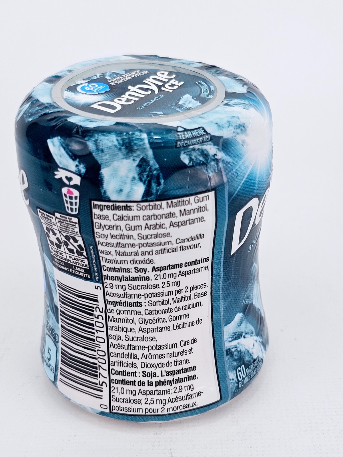 Dentyne Ice Avalanche Mint Sugar Free 60ct Each Lot of 3 BB 2026