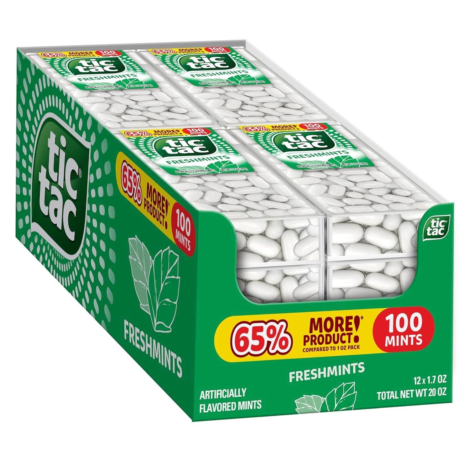Tic Tac Freshmint Breath Mints, Big 12 Pack, On-The-Go Refreshment, 1.7 oz Each