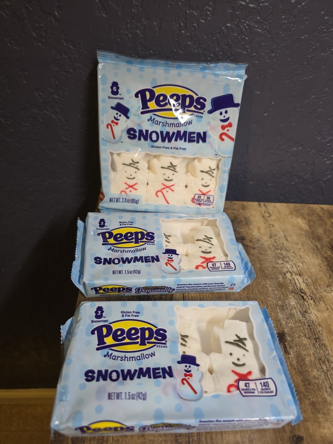 PEEPS Made in USA (2×3 & 6 PACK) White Marshmallow Snowmen (12 count) NEW