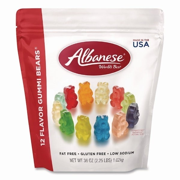 Albanese World’s Best 12 Flavor Gummi Bears, 36 oz, Gluten Free