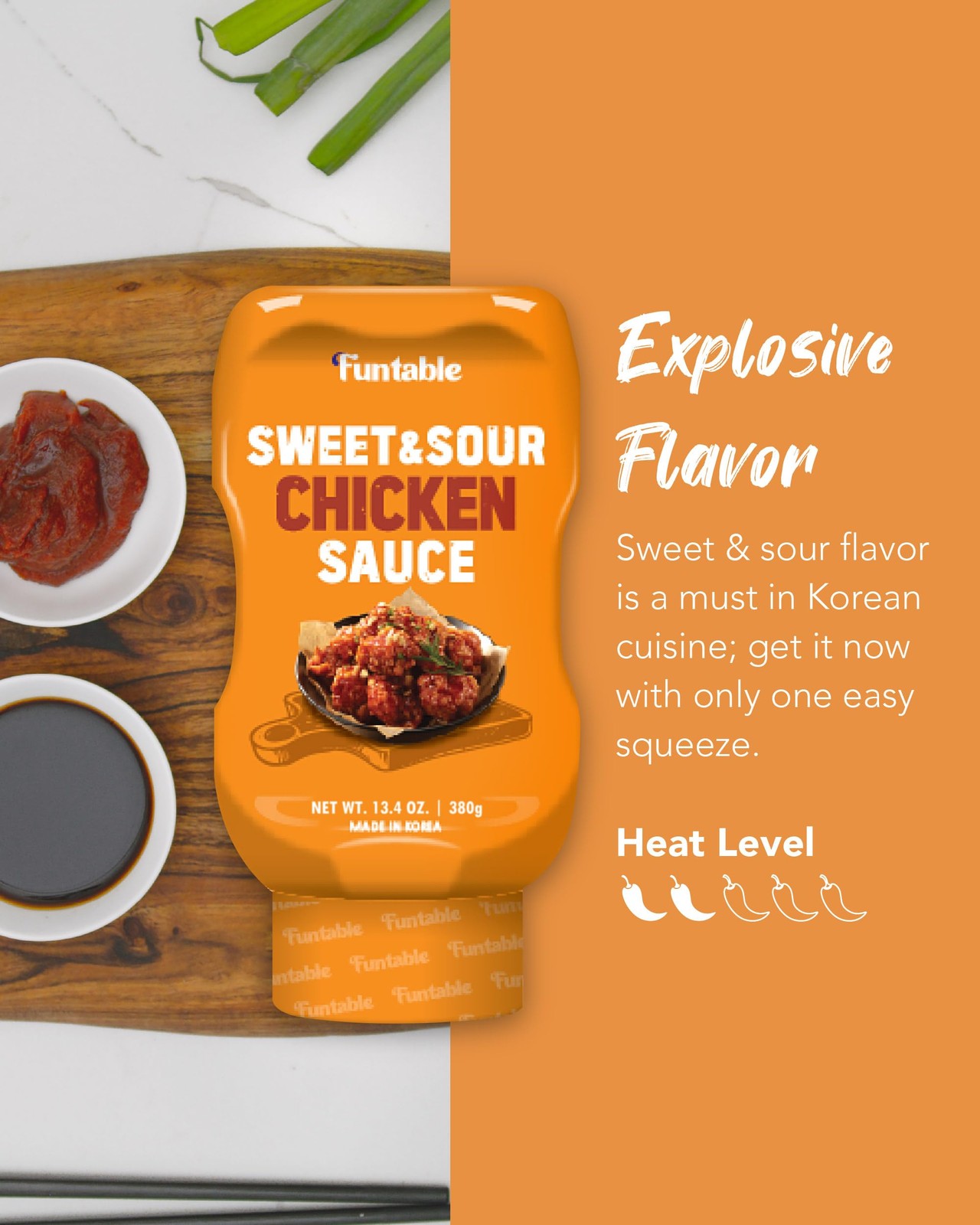 Sweet & Sour Chicken Sauce (13.4 oz, Pack of 1) – Authentic Korean Flavors, S…