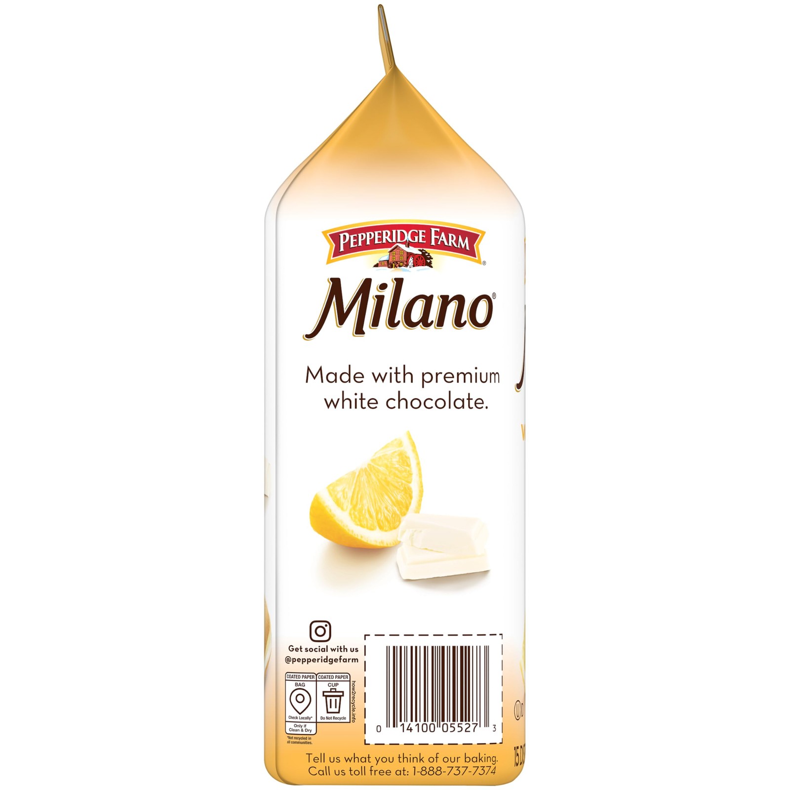 Pepperidge Farm Milano White Chocolate Lemon Flavored 7 Ounce (Pack of 1)
