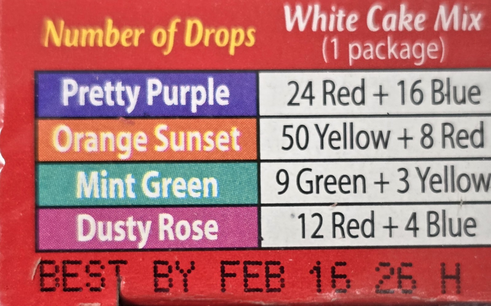 FOOD DYE LOT OF 10 Packs of McCormick Assorted Food Coloring Egg Dye 40 Bottles