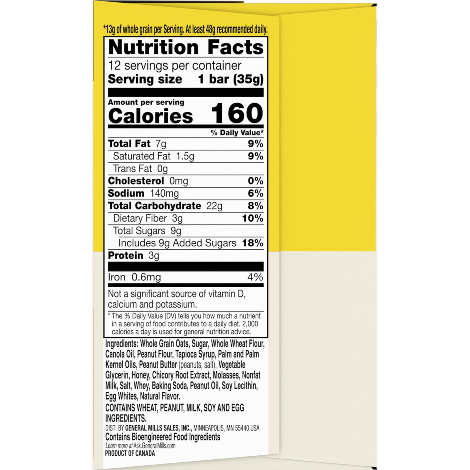 Nature Valley Soft Baked Oatmeal Squares, Peanut Butter, 12 Bars, 14.88 oz