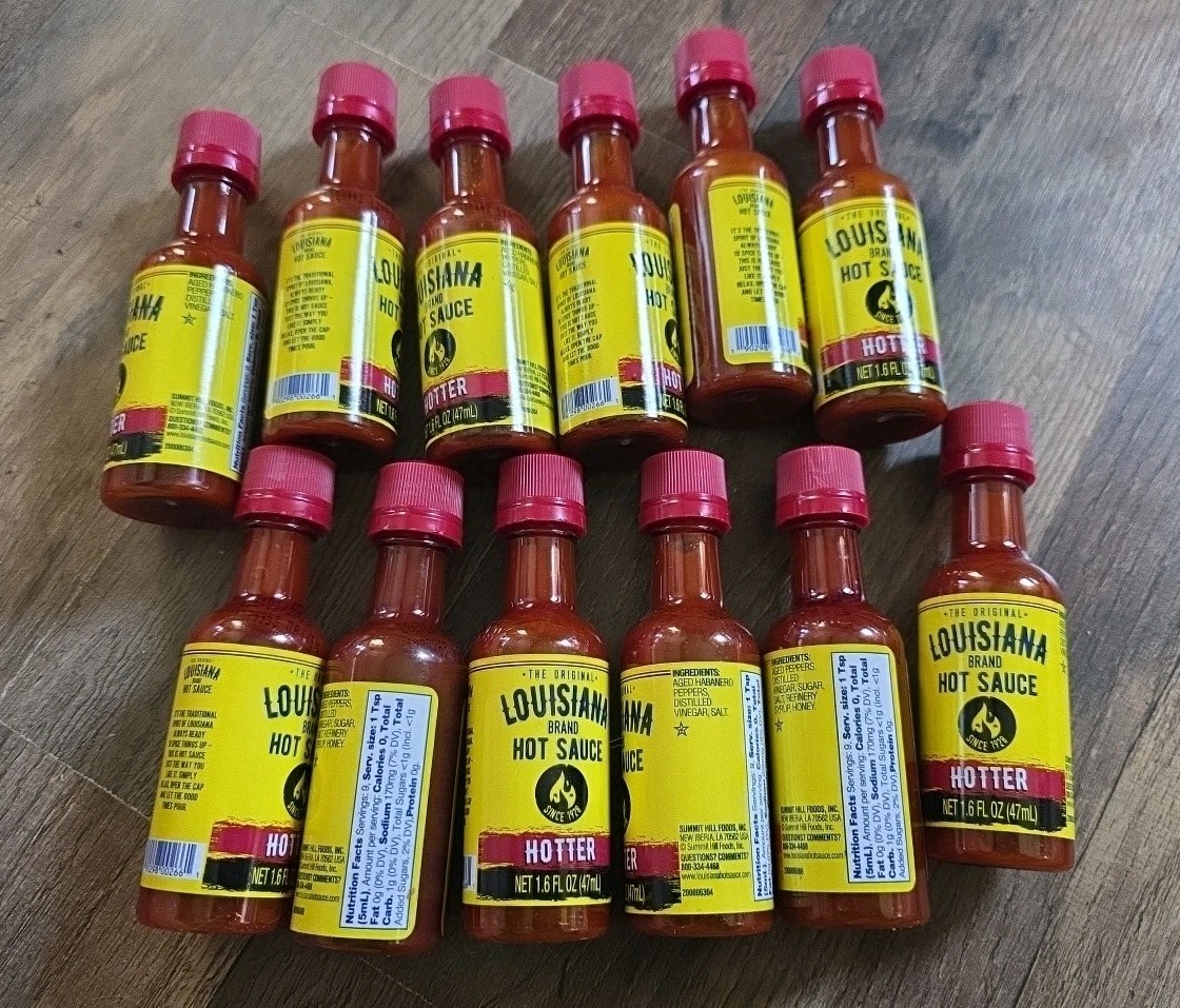 Lot Of 12 Small Size Louisiana Brand Hot Sauce Hotter 1.6 Fl Oz