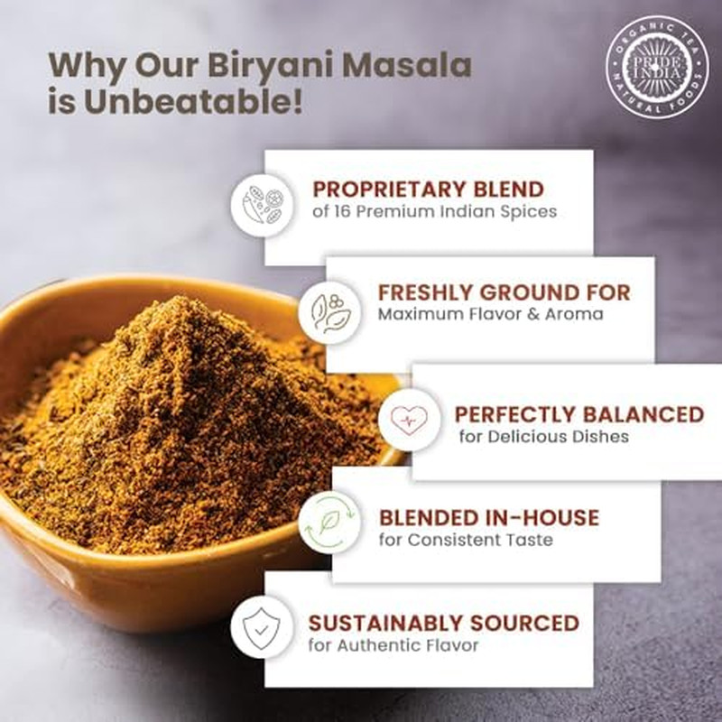 – Indian Biryani Masala Seasoning Spice – 2.40 Oz. Small Dual Sifter Bottle – Go