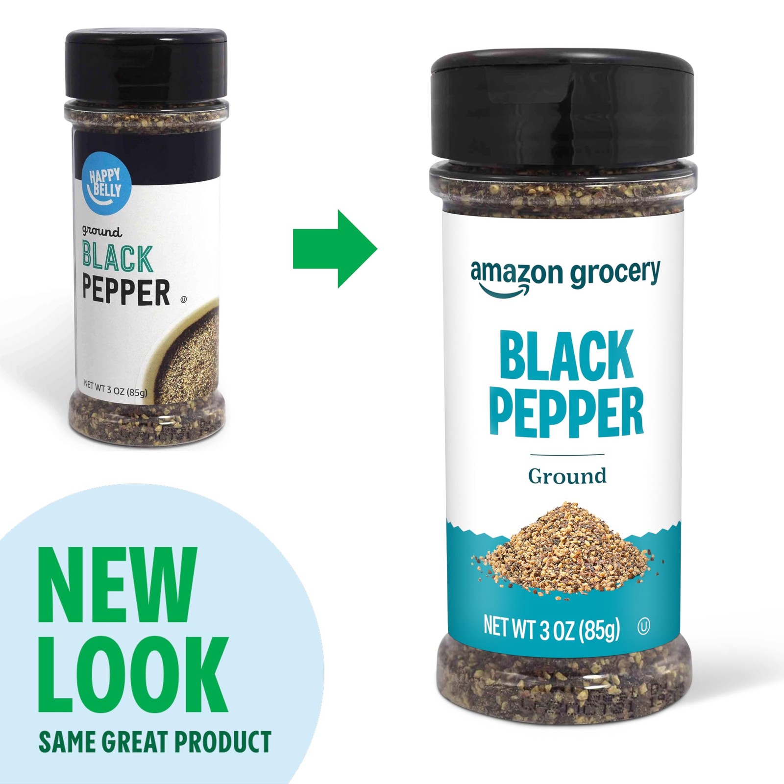 Amazon Grocery, Ground Black Pepper, 3 Oz 3 ounce (Pack of 1)