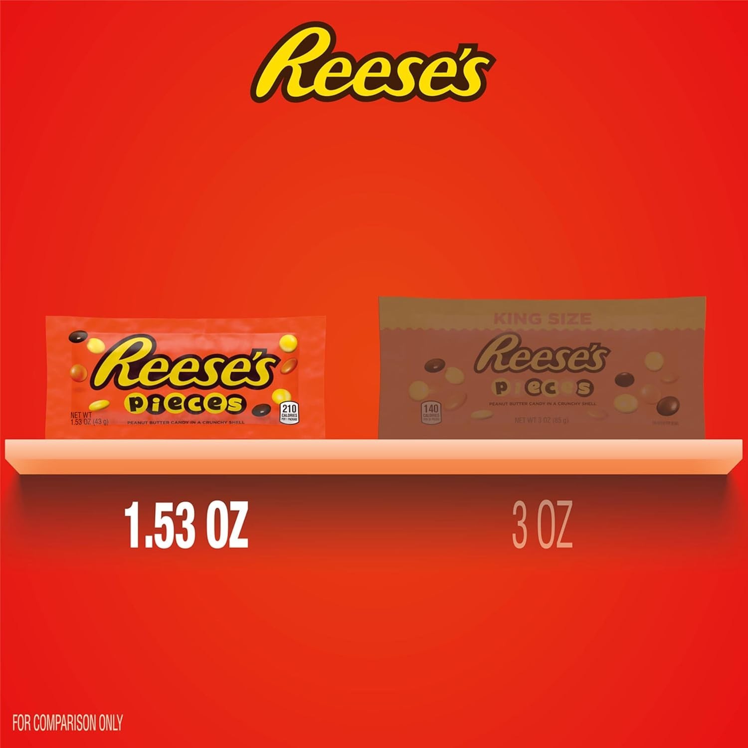 REESE S Pieces Peanut Butter Candy, 1.5 oz 18 count – CONTAINS MILK