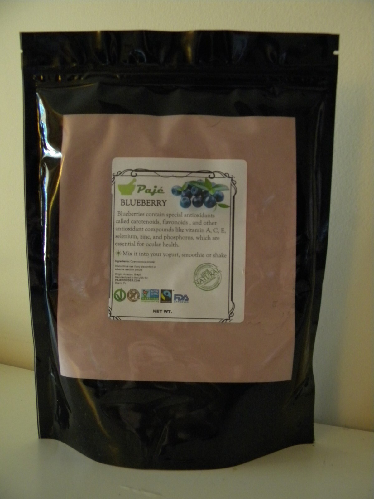 BLUEBERRY Powder 32oz 2LB – antioxidants carotenoids, flavonoids, vision – PAJE