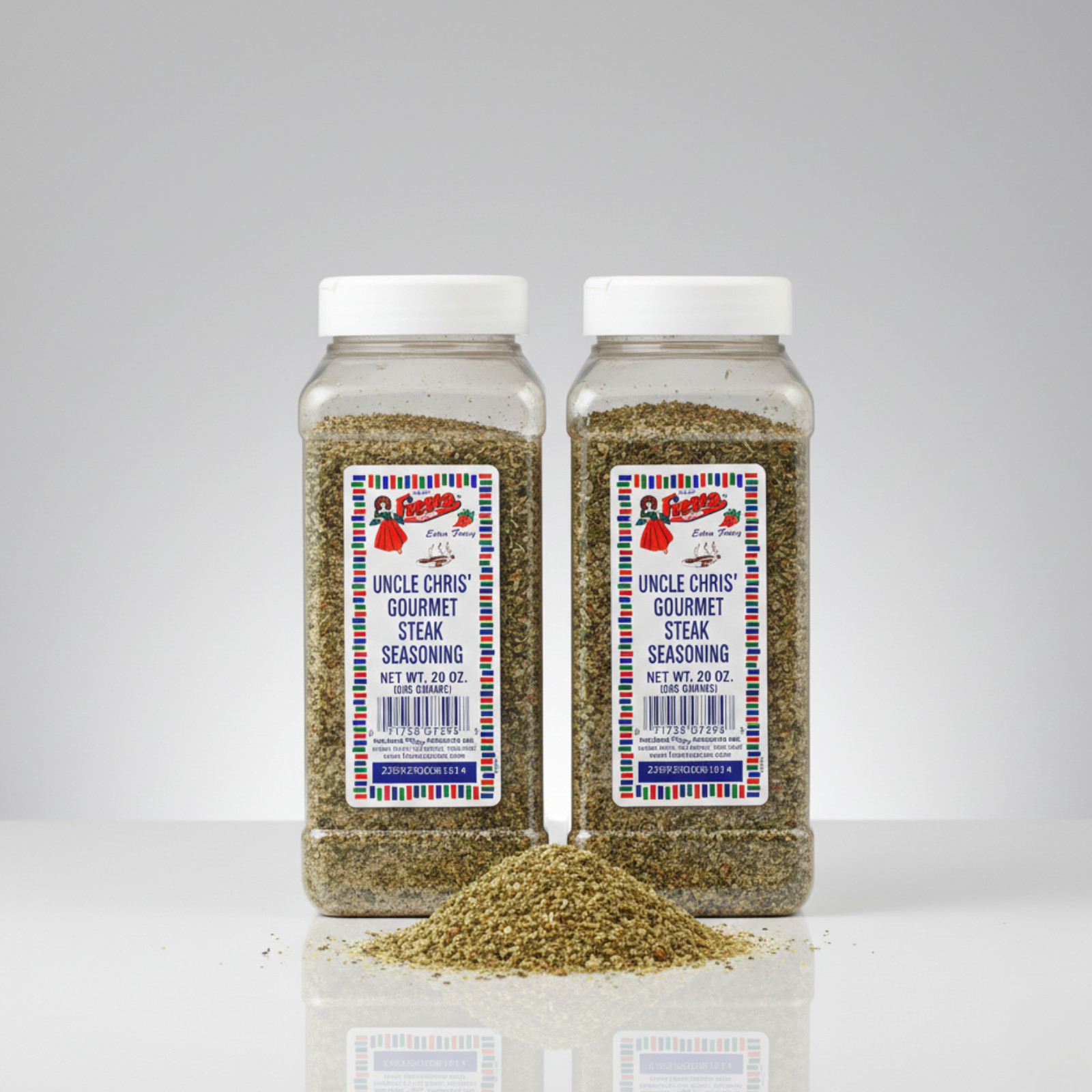 2 PACK Bolner’s Fiesta Uncle Chris’ Gourmet Steak Seasoning 20 oz Large Bottles