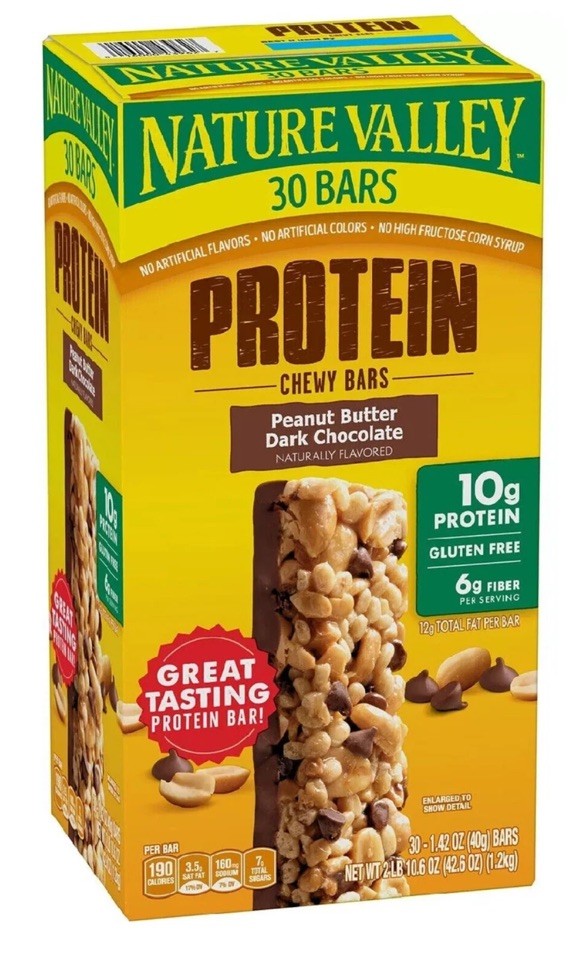 New Nature Valley Bars – Peanut Butter Dark Chocolate, Protein Chewy Bars, 30 pk