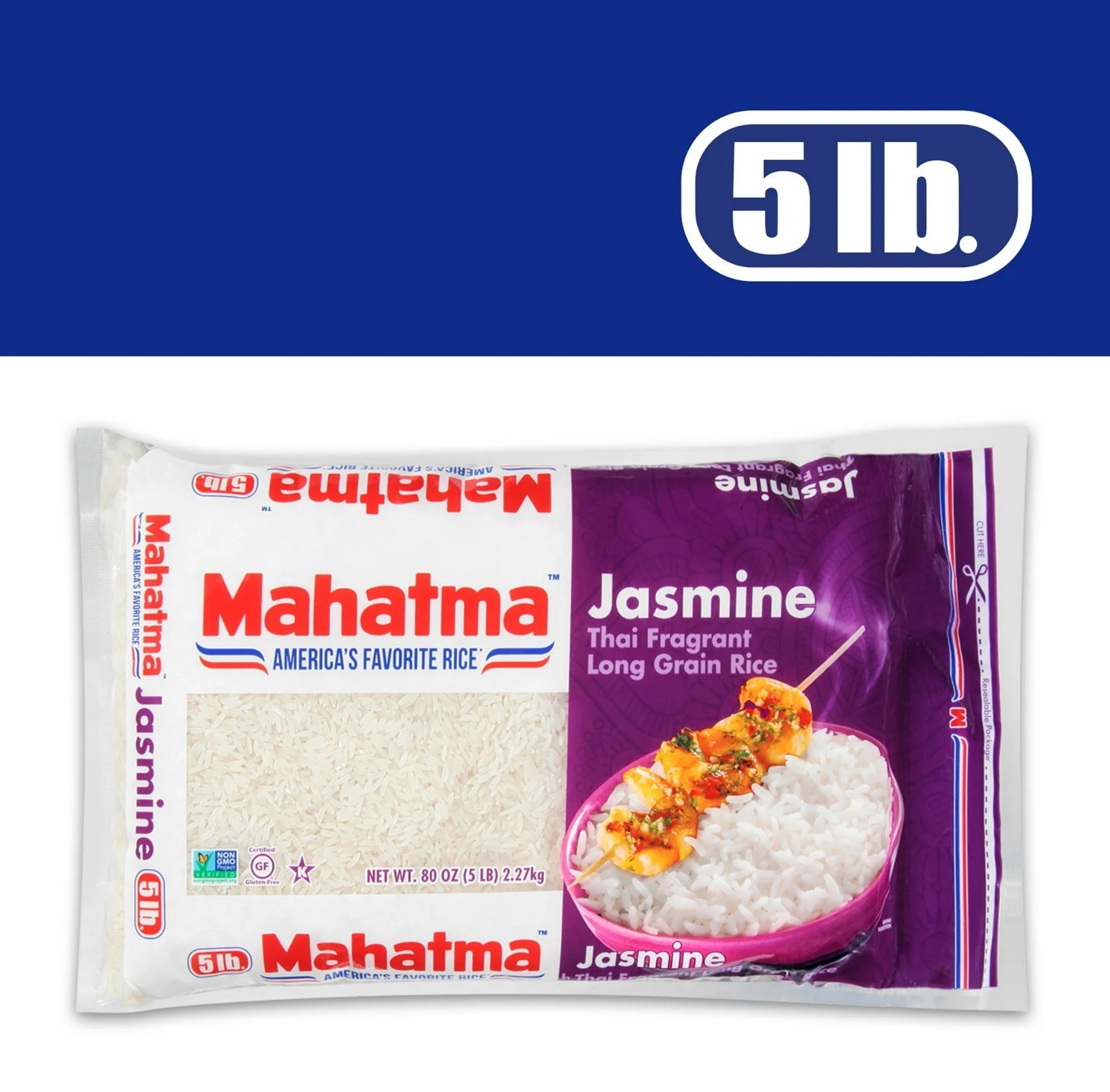 Mahatma Jasmine Thai Fragrant Long Grain Rice – Gluten-Free (5 lbs)