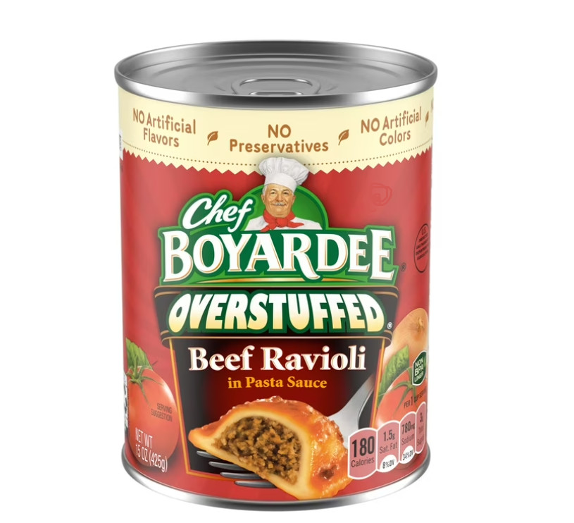 Chef Boyardee Overstuffed Beef Ravioli, 15 oz, 12 Pack