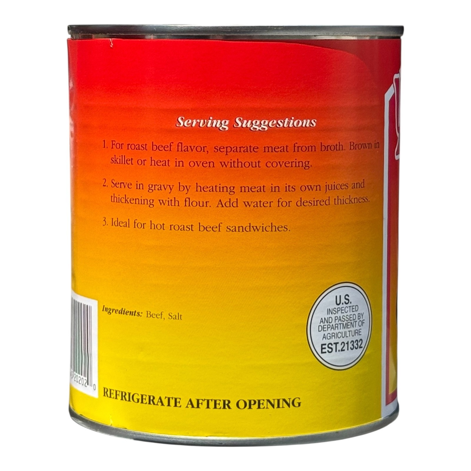 Single Can of Yoder’s fresh REAL Canned Beef Chunks (28 oz), Long Shelf Life!