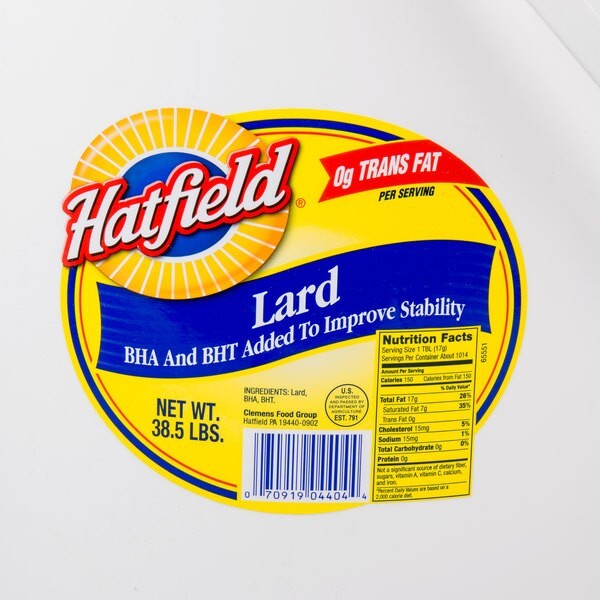 Bucket Lard Bulk Ingredient Cooking Baking Food Pork No Trans Fat 5 Gallon