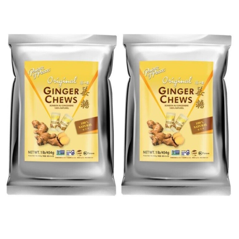 Ginger Chews-1 Lb X 2 Packs- Original,Lemon,Lychee,Orange-Natural Ginger Candy