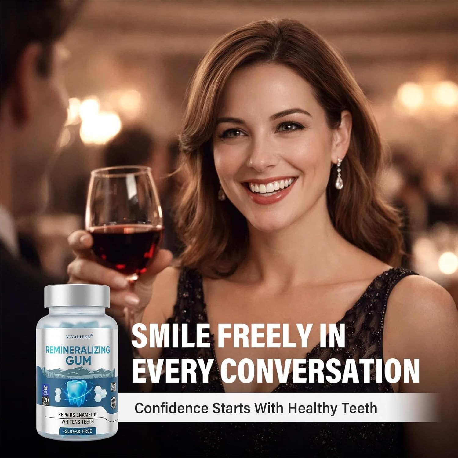 Nano Hydroxyapatite Remineralizing Gum 240 Count Xylitol Enamel Support Mint