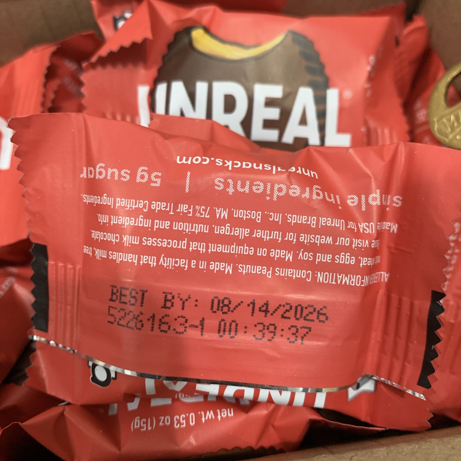 40 UNREAL Dark Chocolate Peanut Butter Cups Bite Size MINIs Candy BULK