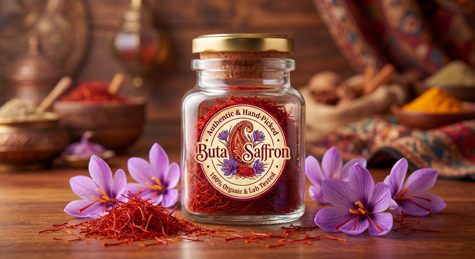 Premium Azerbaijan Saffron – 1g Grade A+ Pure Saffron Threads – Hand-Picked Baku