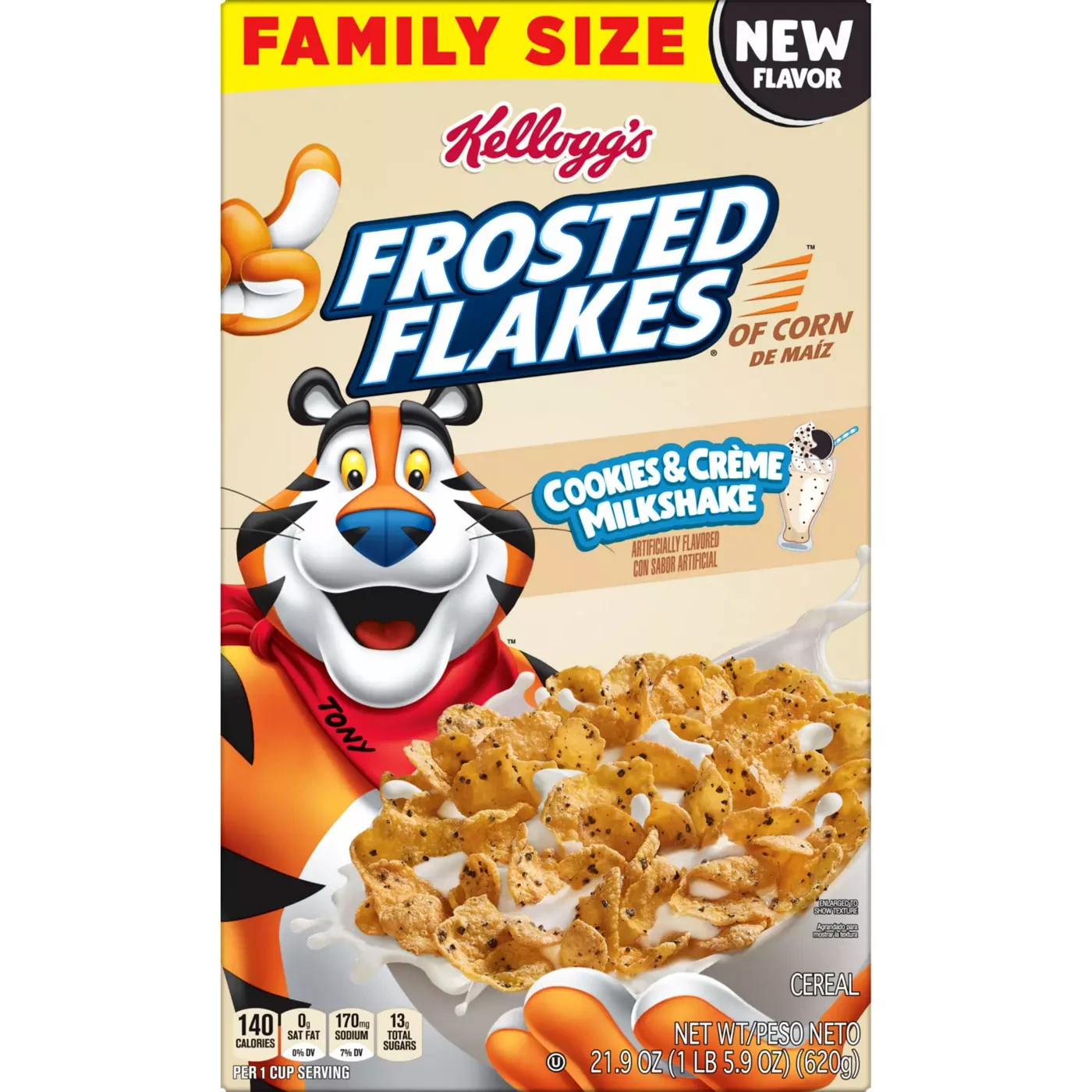 1 BOX Frosted Flakes Cookies & Creme Milkshake Cereal – Family Size
