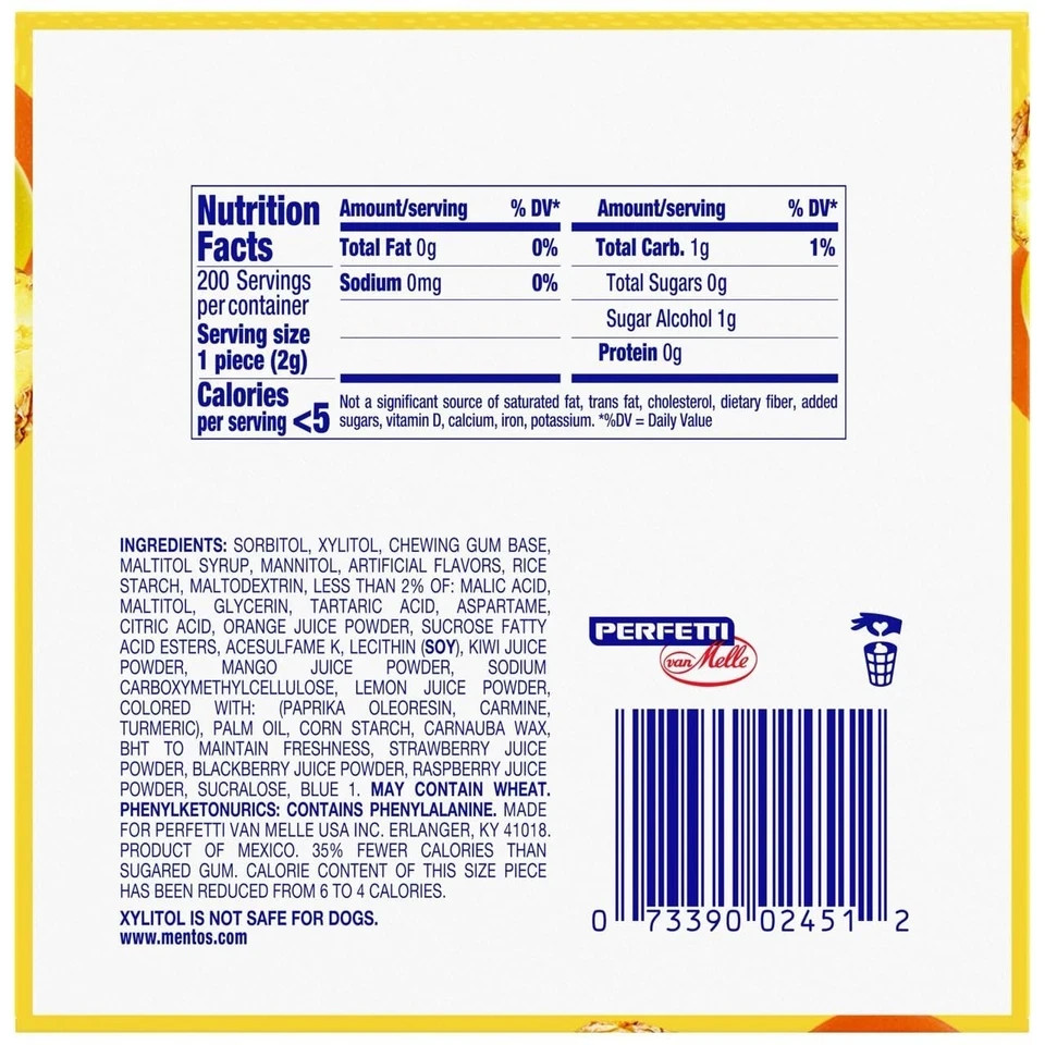 Sugar-Free Chewing Gum, Tropical, Red Fruit and Lime, 50 Piece Bottle, 2 pack