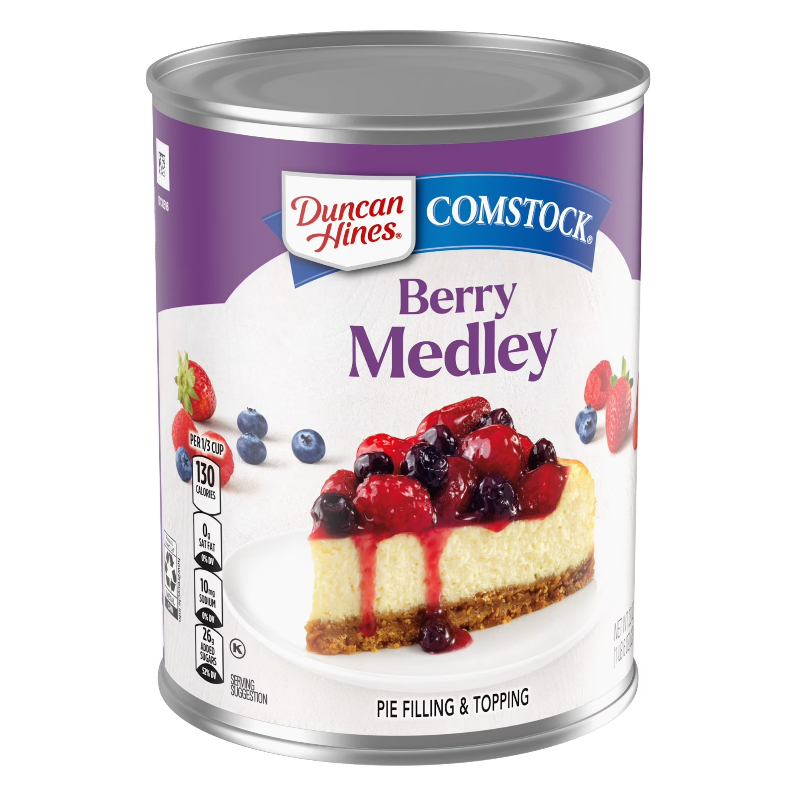 Duncan Hines Comstock Original Berry Medley Pie Filling and Topping (pack of 2).