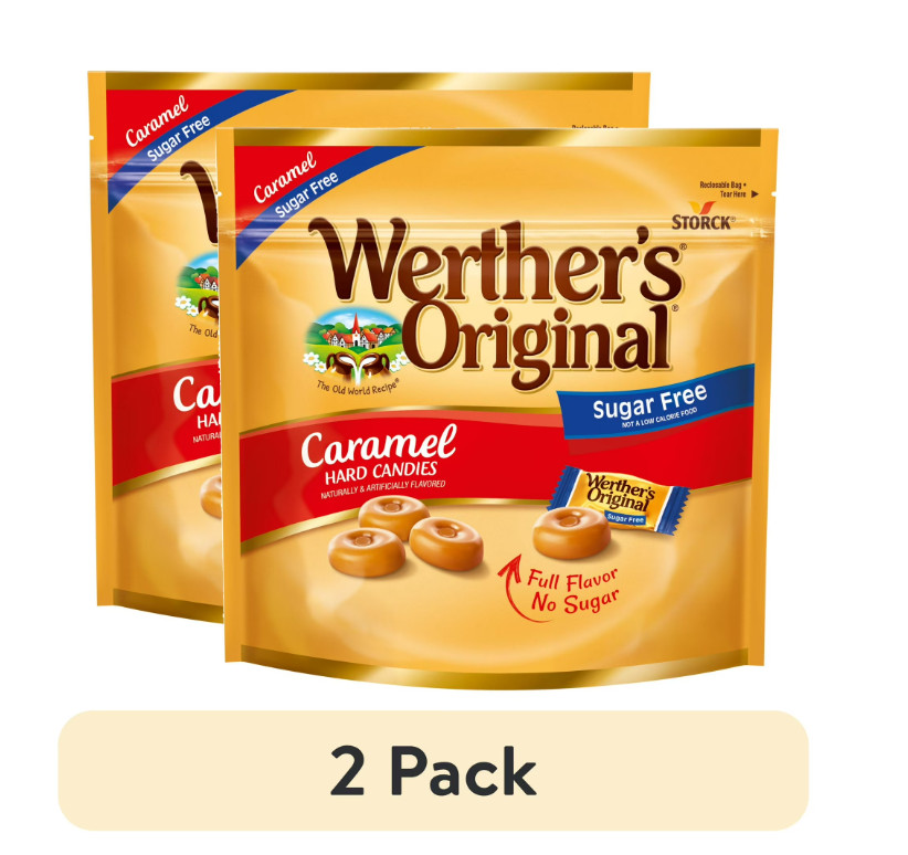 Werther’s Original Hard Sugar Free Caramel Candy, 7.7 oz PACK OF 2