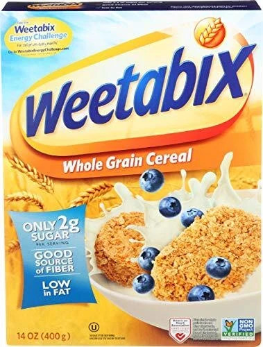 Weetabix Whole Grain Cereal Biscuits, Non-GMO, Heart Healthy, Kosher Vegan, 14oz