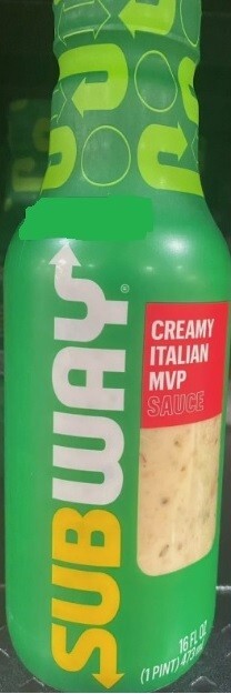 SUBWAY Creamy Italian MVP Sauce 16 Fl Oz Bottle – DISPLAY READY – 6 PACK