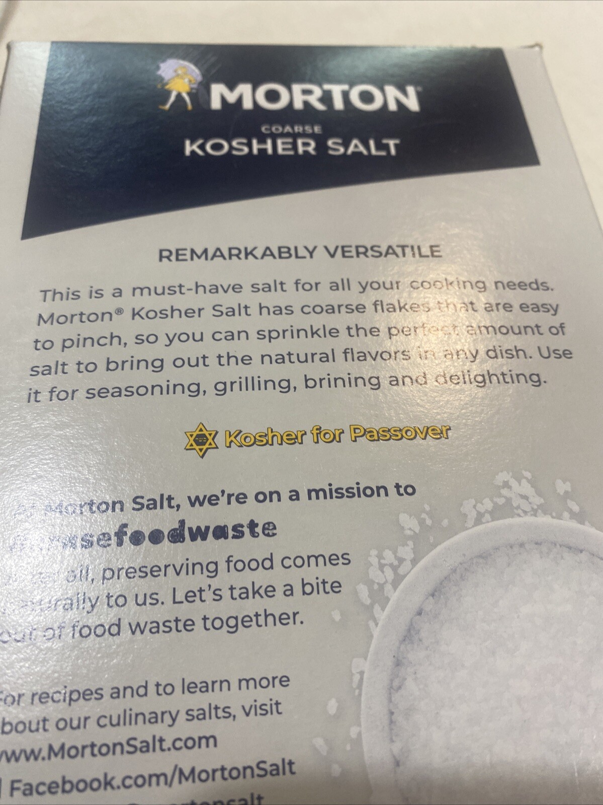 Morton Coarse Kosher Salt – For Everyday Cooking, Grilling, 3lb 5oz