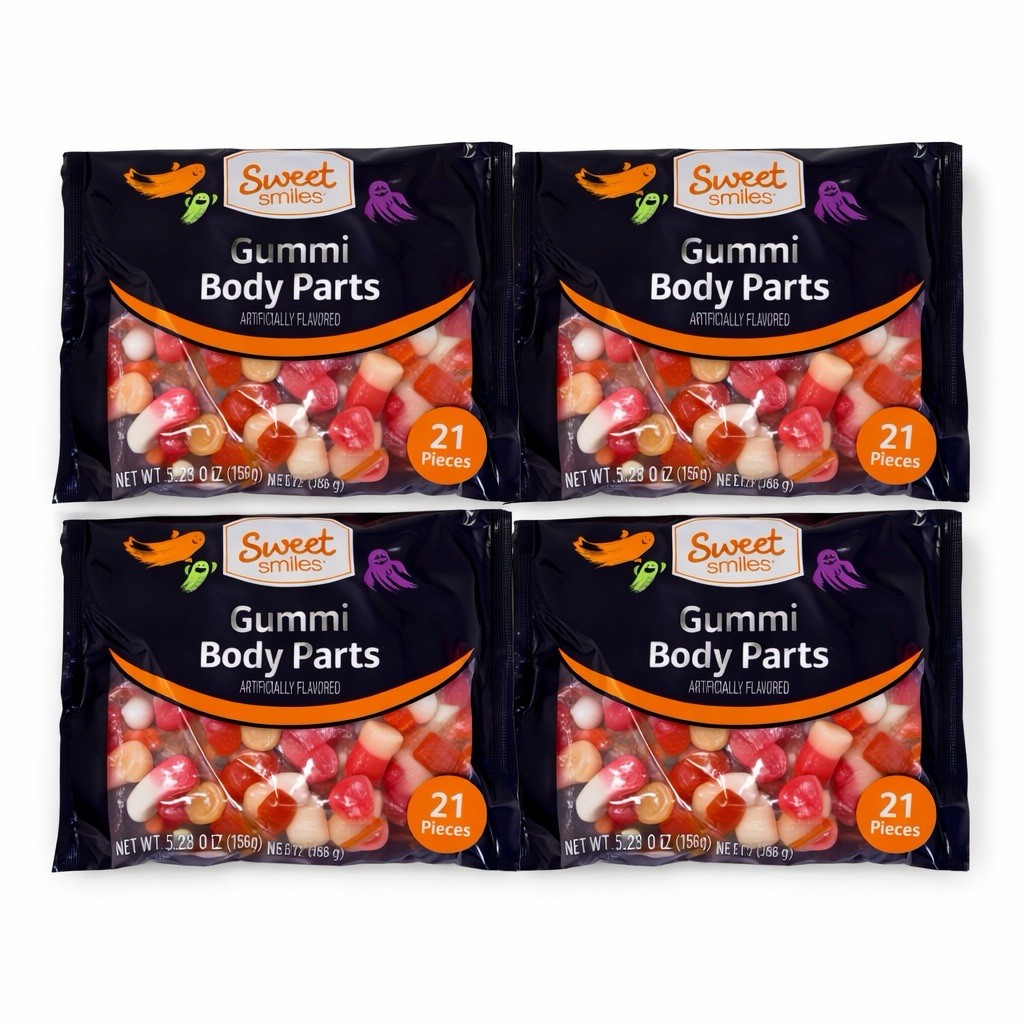 4x Gummy Body Parts Sweet Smiles Halloween Candy EXP 8/26
