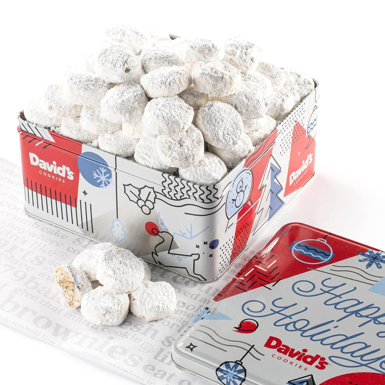 David’s Cookies Winter Wonderland Butter Pecan Meltaway Tin – 2 lbs