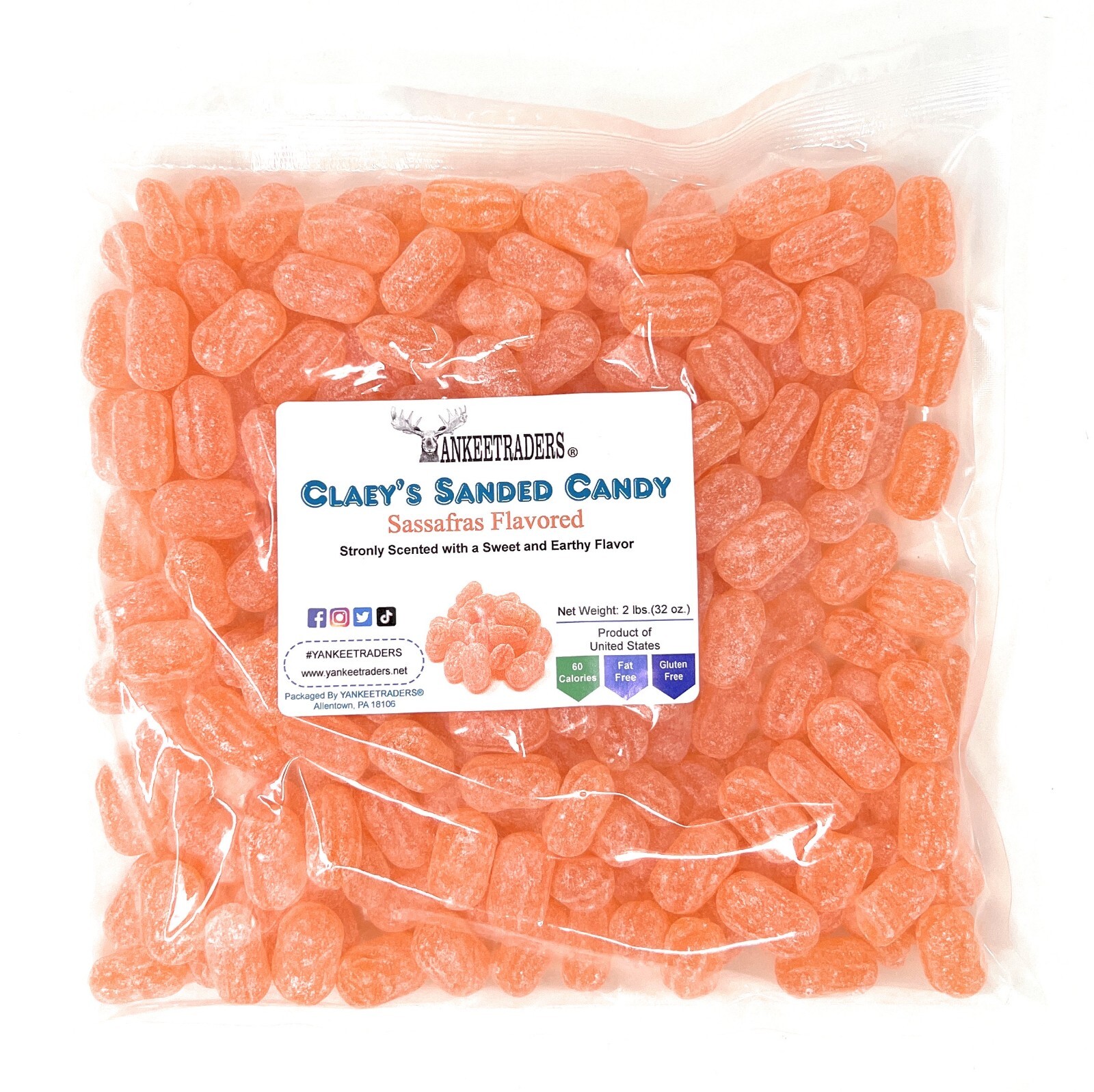 Claey’s Sassafras Sanded Hard Candy, 2 lbs. ~ YANKEETRADERS® ~ FREE SHIPPING