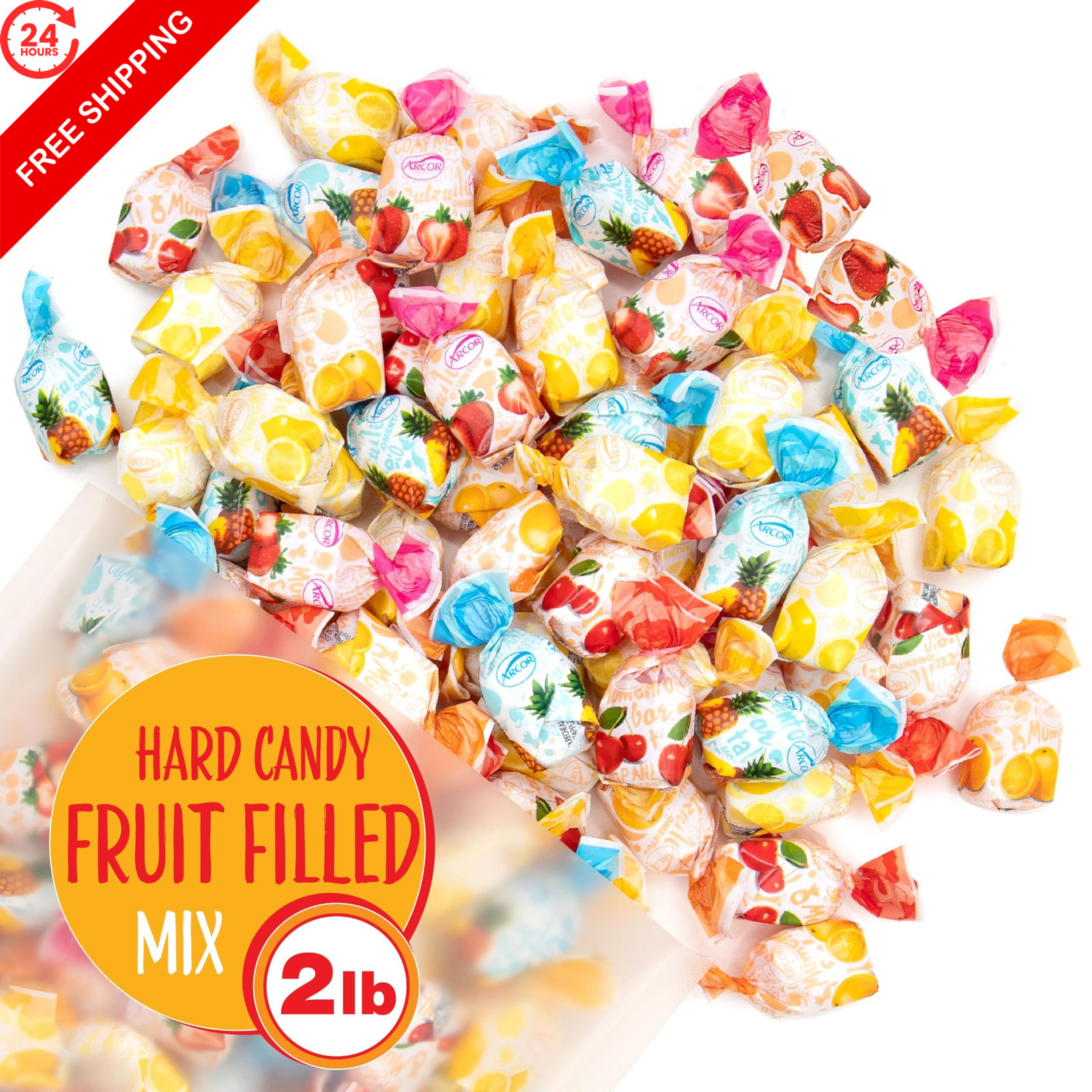 Arcor Fruit Filled Hard Candy, Bon Bons 2 2 Pound (Pack of 1), Orange