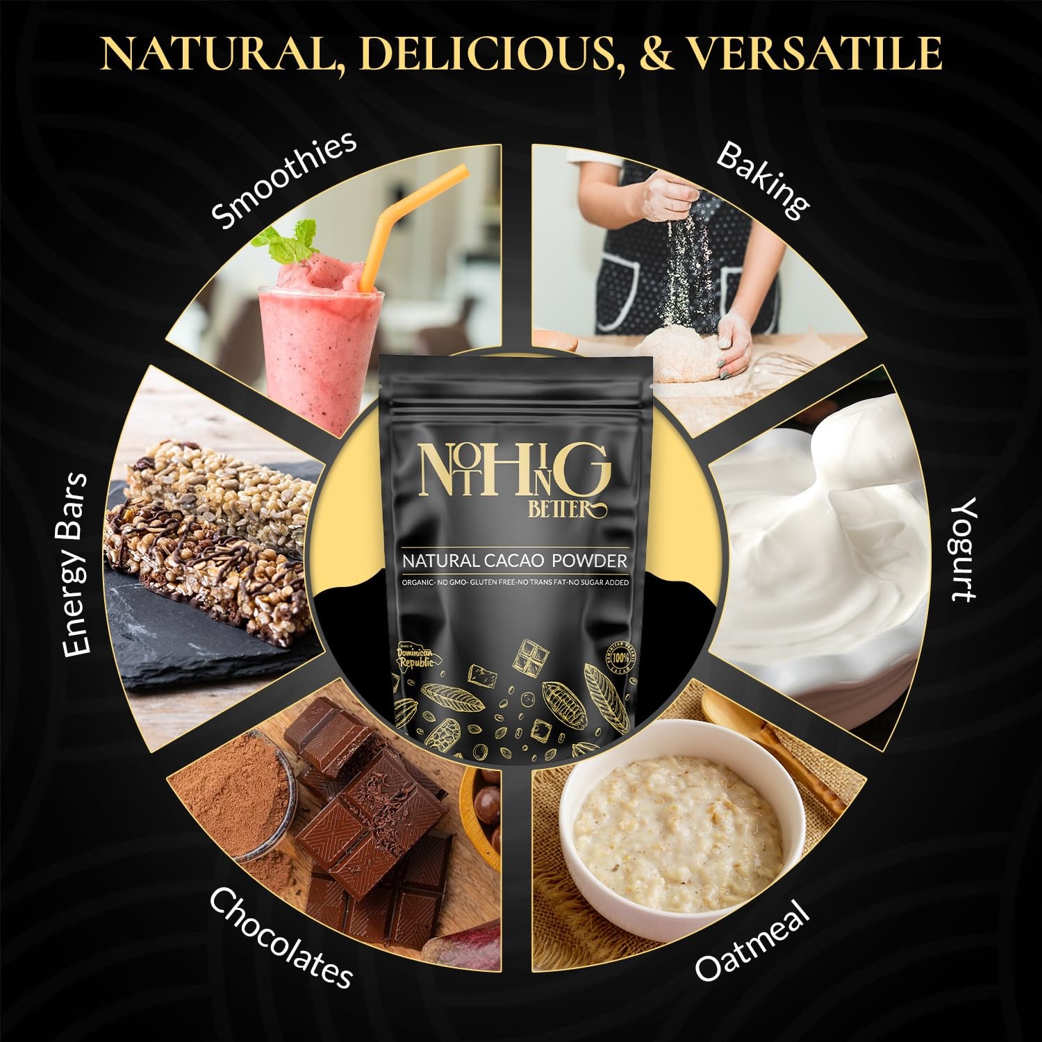 Organic Natural Cacao Powder 8oz – Unsweetened Cocoa 8 oz / 0.5 lb