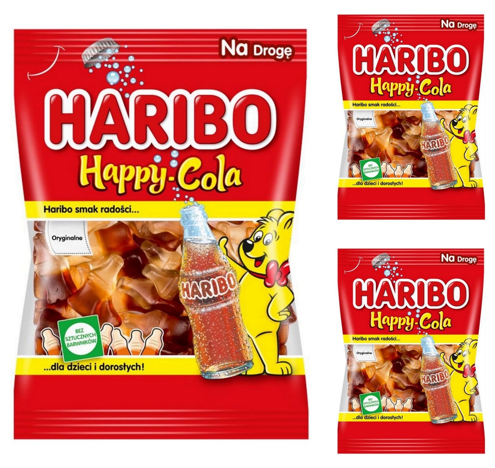 3 x Haribo HAPPY COLA – Jelly Cola Bottles Bag 3 x 85g / 2.99oz