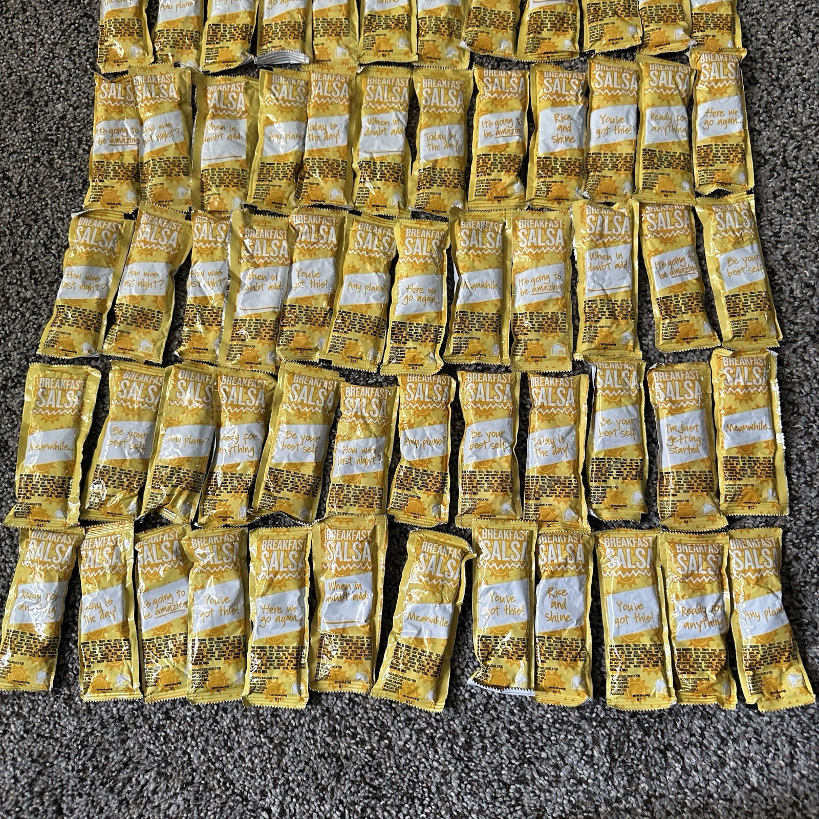 Taco Bell BREAKFAST SALSA Picante Hot Sauce Set (50 PACKETS TOTAL) New & Fresh
