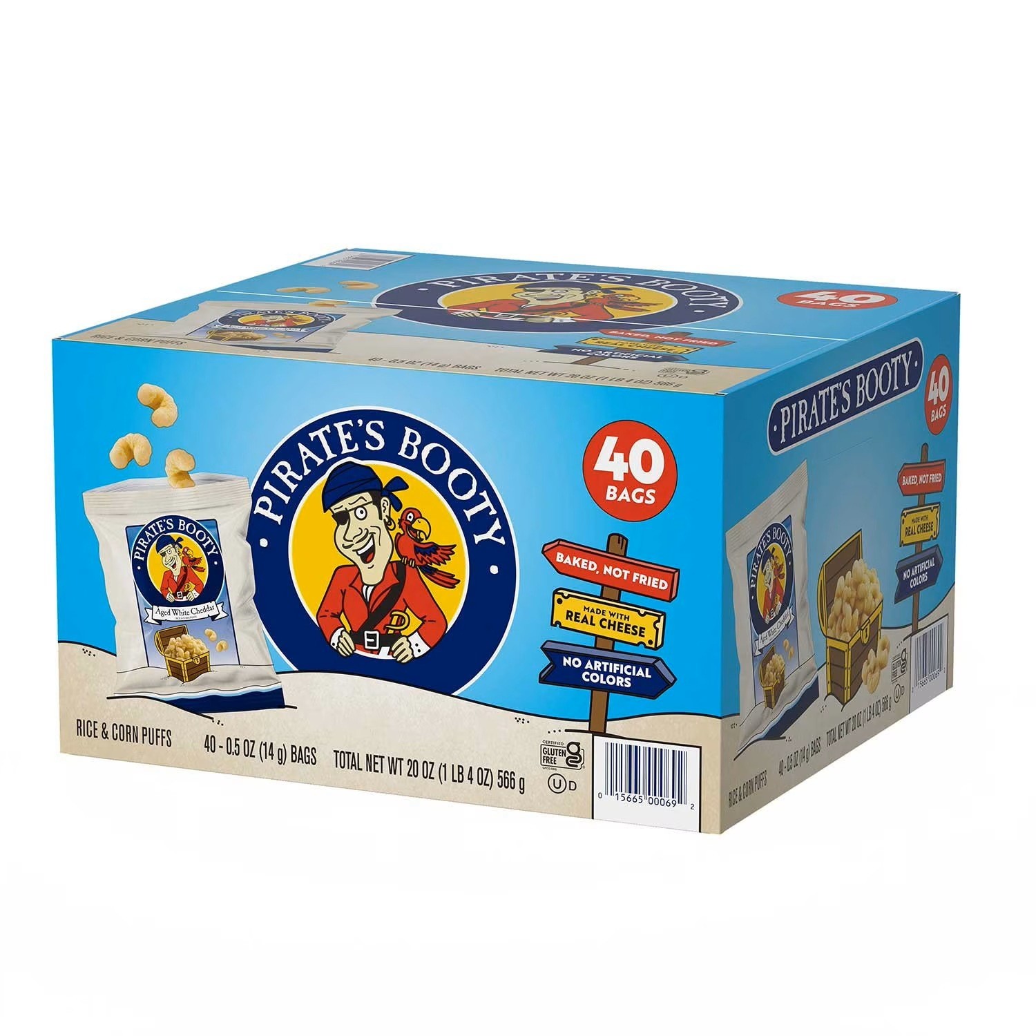 Pirate’s Booty Aged White Cheddar (0.5 oz., 40pk) Great Price Free Shipping