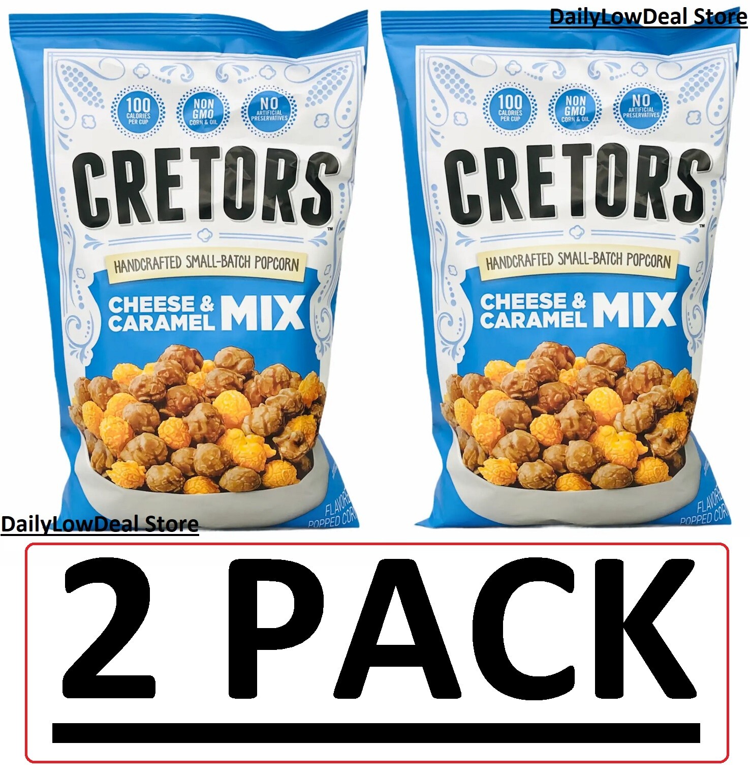 2 PACK – G.H. Cretors The Mix Caramel Corn & Cheese Popcorn 7.5 oz (Total 15 oz)