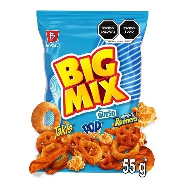 5X BIG MIX BARCEL – SABOR QUESO PICANTE (5 Paquetes de 55g c/u)