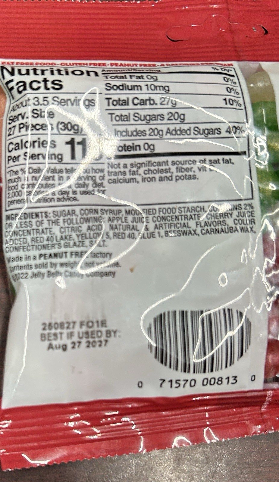 Jelly Belly Christmas Jewel Mix Jelly Beans Very Cherry Green Apple 3.5oz Bag