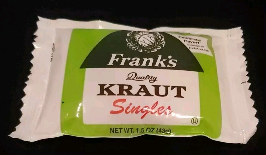 Frank’s Quality Kraut Singles 12 Packets – 1.5 oz Each – Single Serve Sauerkraut
