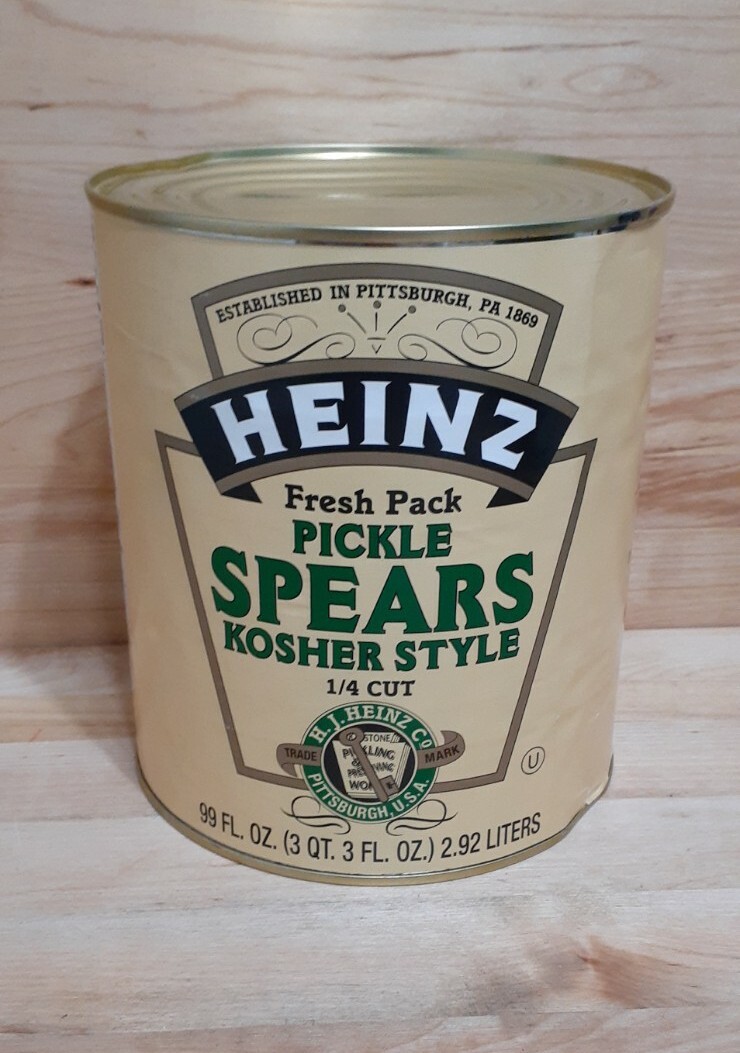 REDUCED Heinz #10 Can FRESH PACK PICKLE SPEARS KOSHER STYLE 1/4 CUT 99oz vlasic