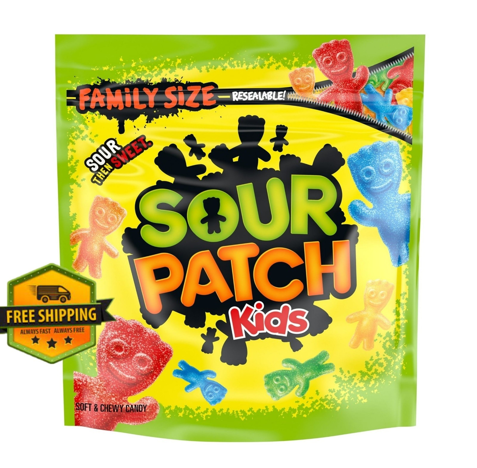 SOUR PATCH KIDS Soft & Chewy Candy – Family Size, 1.8 lb Bag