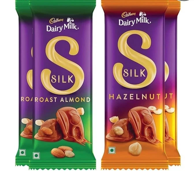 Cadbury Dairy Milk Silk Hazelnut 143G & Silk Roast Almond 143G (Pack of 2) each