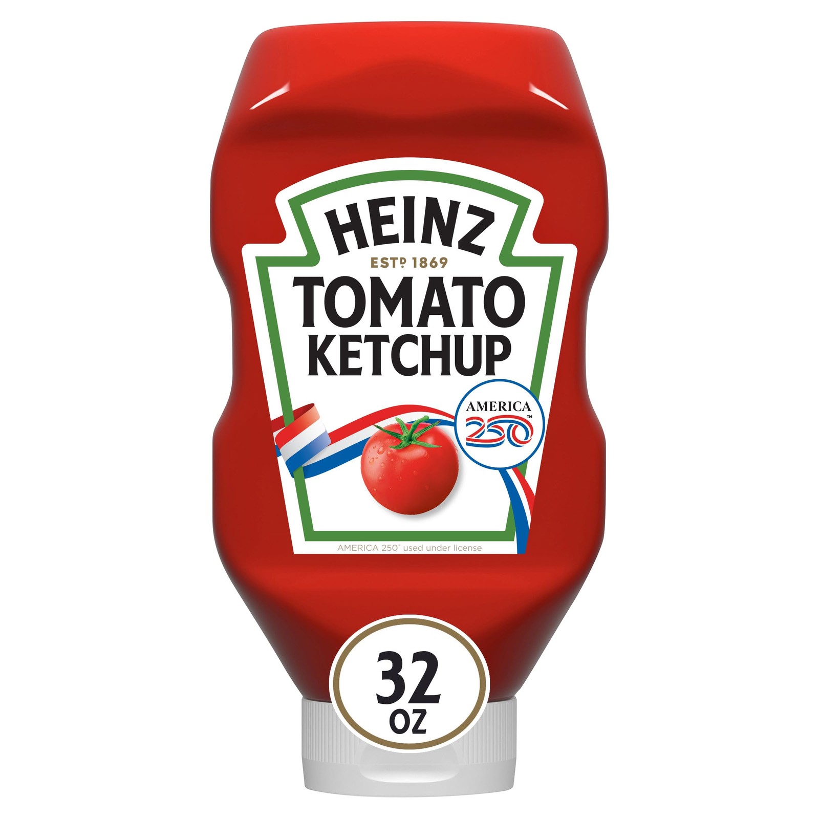 Heinz Tomato Ketchup Inverted Squeeze Bottle, 1 32 Ounce (Pack of 1), red