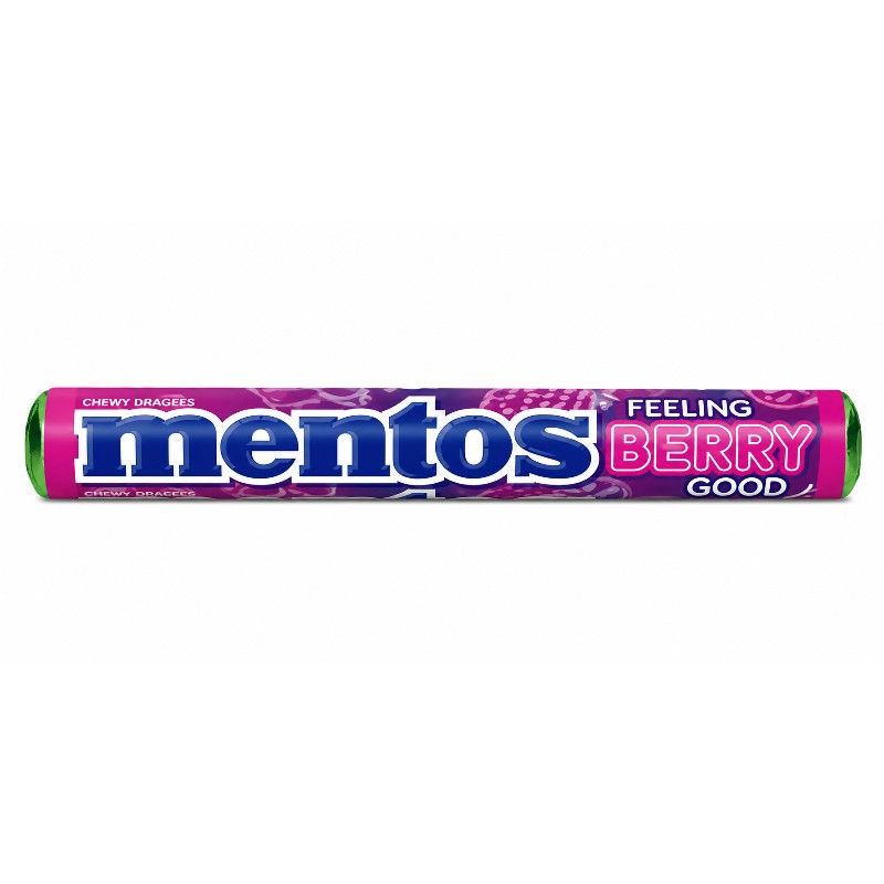 24x Mentos Feeling Berry Chewy Candy Rolls Fruit Snack Sweet Treats New 1.32oz