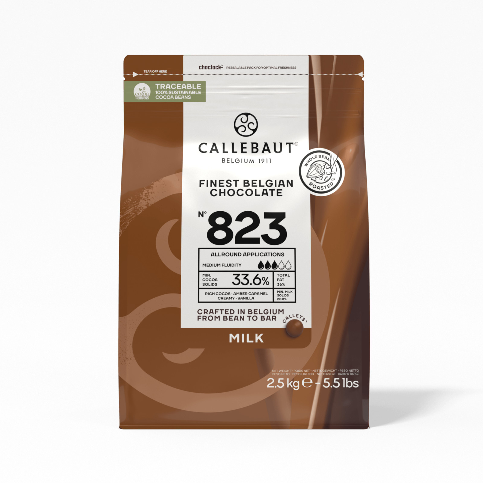 Callebaut 823 Finest Belgian Milk Chocolate Callets 5.5 lbs – Free Delivery