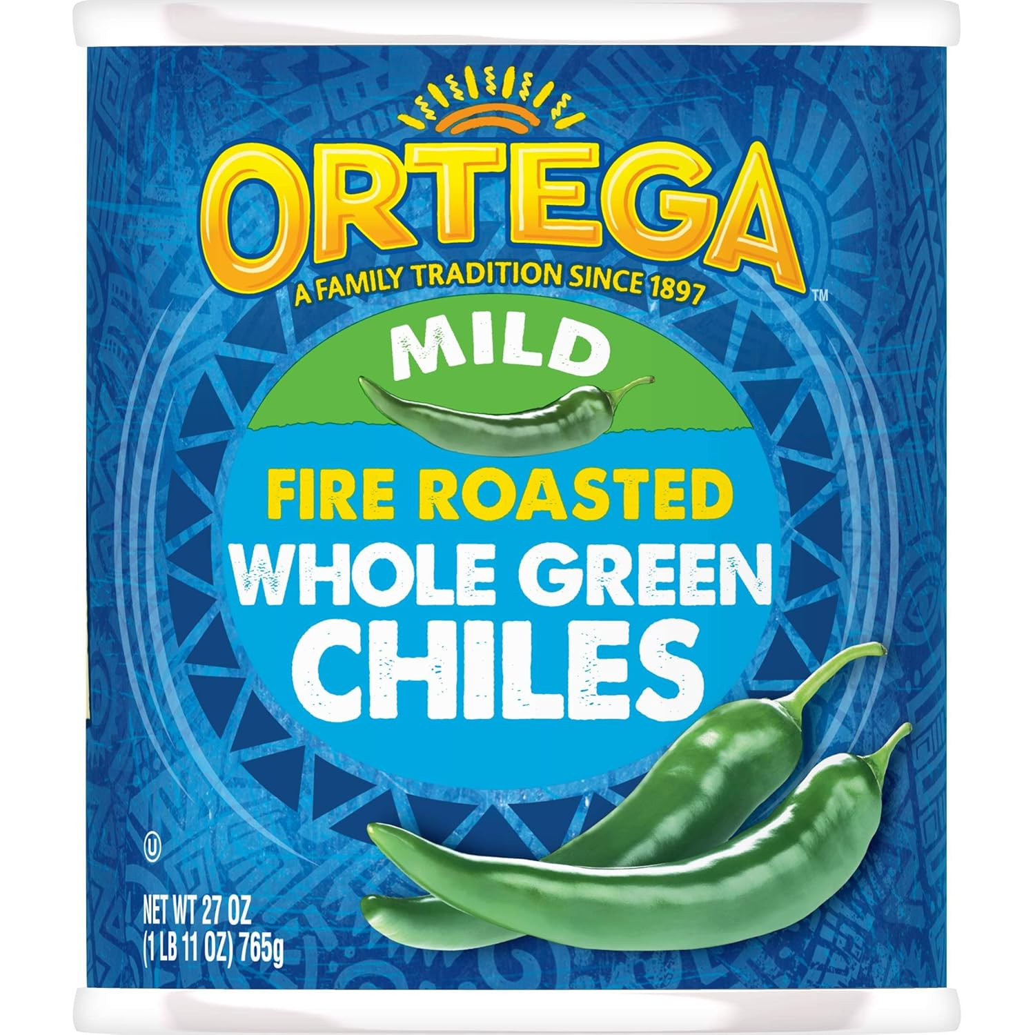 Peppers, Whole Green Chiles, Mild, 27 Ounce (Pack of 12)
