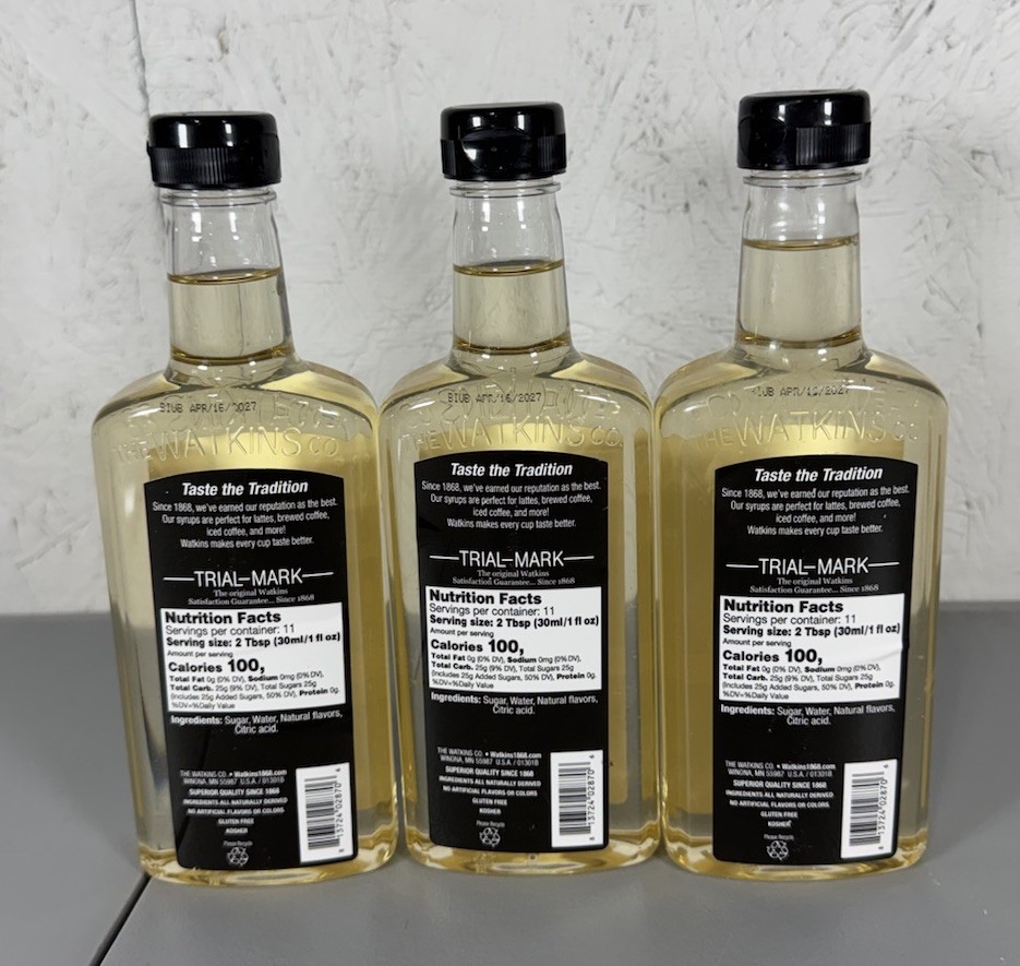 3-Pack – Watkins Caramel Coffee Flavoring Syrup, 11 Ounce New & Sealed!